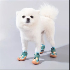 ドッグシューズ 犬靴 ペット用品 メッシュ 通気性 散歩 面ファスナー 着脱簡単 滑り止め 足裏保護 肉球保護 ケガ防止 おしゃれの画像