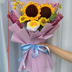 ④【手作り】かぎ針編みの花束 🌸 直接取引のみの画像