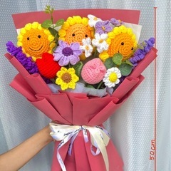 ①【手作り】かぎ針編みの花束 🌸 直接取引のみの画像