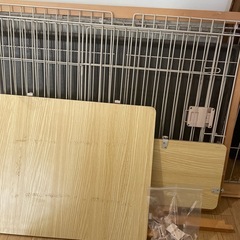 猫 ケージ キャットケージ 木製フレーム 掃除しやすいトレー 2段の画像