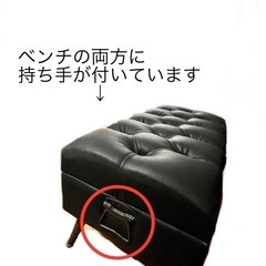 【不二貿易】 収納付きトランクベンチ / ブラックの画像