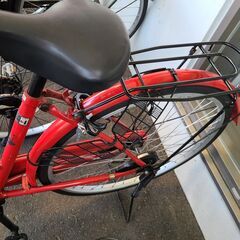J1378【リユースのサカイ柏店】シティサイクル　AFecTO　ダイナモライト　レッド　★店頭にて試乗可★ 簡易クリーニング済　　 中古自転車 　流山市  松戸市 我孫子市 鎌ヶ谷市 船橋市 守谷市 取手市の画像