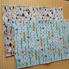 新品　ハンドメイド　ランチョンマット　防災頭巾　プラレール柄布　新幹線の画像