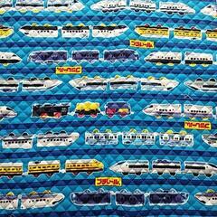 新品　ハンドメイド　ランチョンマット　防災頭巾　プラレール柄布　新幹線の画像