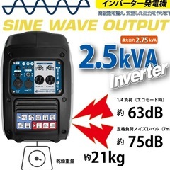 MUSASHI インバーター発電機  キャンプ　イベント　防災などの画像
