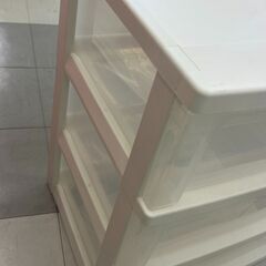 ★リユースのサカイ千葉中央店★期間限定割引有  ３段衣装ケース ホワイト H62×D40×W54 クリーニング済み TC4366の画像