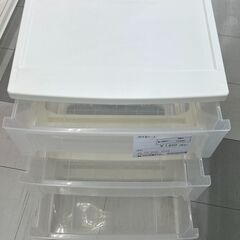 ★リユースのサカイ千葉中央店★期間限定割引有  ３段衣装ケース ホワイト H62×D40×W54 クリーニング済み TC4366の画像