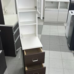 ★リユースのサカイ千葉中央店★期間限定割引有  隙間収納 ホワイト H170×D45×W30 クリーニング済み TC4370の画像