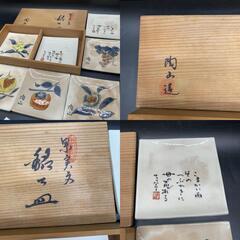 H317　未使用　果実文 銘々皿 陶山造 銘々皿 角皿 取り皿 5枚セット 和食器 銘々皿 ヴィンテージの画像
