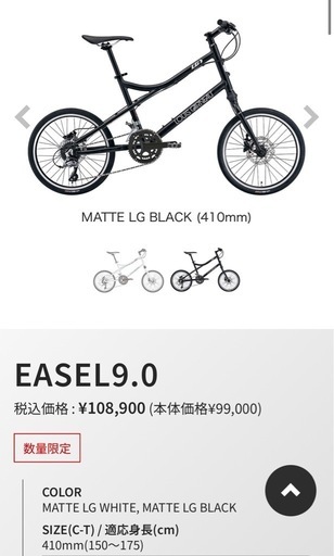 <引き取り者決定>ルイガノ　ミニベロ　EASEL9.0 #ブラック　