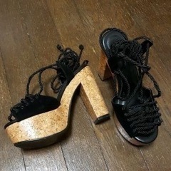 SLY⭐︎レースアップコルクサンダルの画像