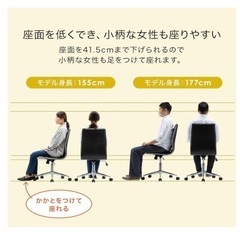 サンワダイレクト オフィスチェア ホワイト／PUレザーの画像