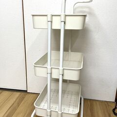 【中古品】キッチンワゴン 3段 キャスター付き 　No.393の画像