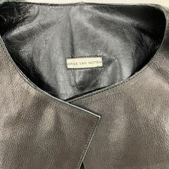 199990 現状品 DRIES VAN NOTEN ドリスウァンノッテン ノーカラージャケット レザージャケット ブルゾン [A1000025375892A]の画像