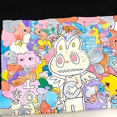 【新品】UNIQLO × POP MART コラボTシャツ The Monster ブラック M ユニクロ ポップマート LABUBU ラブブの画像
