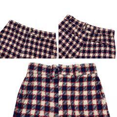 186005 現状品 GUCCI グッチ GUCCI パンツ S マルチカラー レッド ワイドパンツ　チェック柄　レッド　マルチカラー　40サイズ [A1000025373928A]の画像