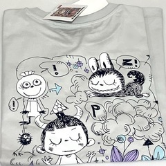【新品】 UNIQLO × POP MART コラボTシャツ The Monster ライトグレー M ユニクロ ポップマート 半袖の画像