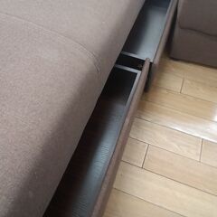 ★リユースのサカイつくば店★TK6298  ソファベッド ブラウン H76×D100×W158 クリーニング済みの画像
