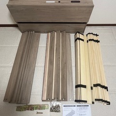 LED照明付きローベッド「Famite」シングル×2台／グレージュ／1台からOK【つくば市引き取り限定】 の画像