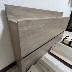 LED照明付きローベッド「Famite」シングル×2台／グレージュ／1台からOK【つくば市引き取り限定】 の画像
