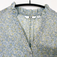 Joy of print  UNIQLO 花柄シフォンワンピース 長袖 専用インナー付き プリーツウエストゴムの画像
