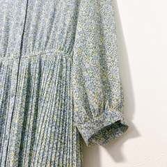 Joy of print  UNIQLO 花柄シフォンワンピース 長袖 専用インナー付き プリーツウエストゴムの画像
