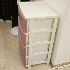 0827-218 ワイドチェスト ピンク／ホワイトの画像