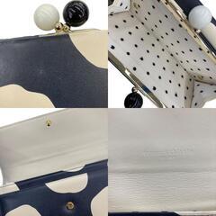 186000 現状品 TSUMORI CHISATO ツモリチサト 長財布 ブラック/ホワイト　ドット柄 がま口長財布 レザー レディース [241119HM100175]の画像