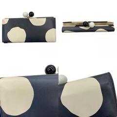 186000 現状品 TSUMORI CHISATO ツモリチサト 長財布 ブラック/ホワイト　ドット柄 がま口長財布 レザー レディース [241119HM100175]の画像
