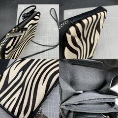 Y241　BEAUTY&YOUTH UNITED ARROWS  ヘアオンレザー ジップスリム ウォレットショルダー　オサイフショルダー　レディースバッグミニバッグの画像