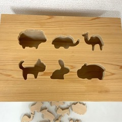 【決まりました】動物のはめ込みブロック 積み木 知育玩具 木製 ねこ 犬 うさぎ ラクダ 像 ブタ 他の画像