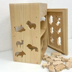 【決まりました】動物のはめ込みブロック 積み木 知育玩具 木製 ねこ 犬 うさぎ ラクダ 像 ブタ 他の画像