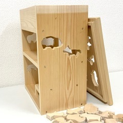 【決まりました】動物のはめ込みブロック 積み木 知育玩具 木製 ねこ 犬 うさぎ ラクダ 像 ブタ 他の画像