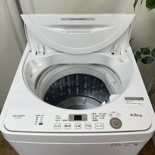 R072 ☀️ 2022年製の高年式♪ SHARP 洗濯機（洗濯4.5㎏) ES-GE4F ⭐ 動作確認済 ⭐ クリーニング済