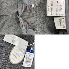 186004 新品未使用 PERSON'S パーソンズ スラックス L グレー センタープレスパンツ ナイロン/ポリエステル レディース [A1000025358109A]の画像