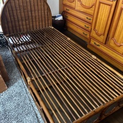 ラタンベッドシングルフレーム