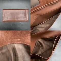 J378 美品 COACH コーチ 長財布 二つ折り財布 イタリア製 シボ革 レザー ブラウン　茶色　メンズレディースの画像