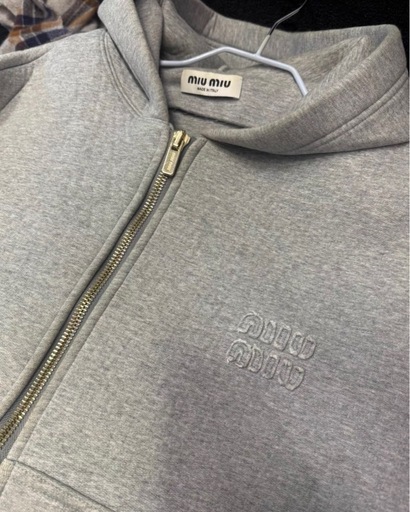 服/ファッション Miu Miu Felpa Zip-Front Hoodie