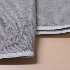 マイクロファイバー ミニタオル グレー 2枚（未使用）の画像