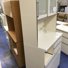 ★リユースのサカイ横浜南店★YM1389 パモウナ レンジボード ホワイト W90×D50×H203 クリーニング済みの画像