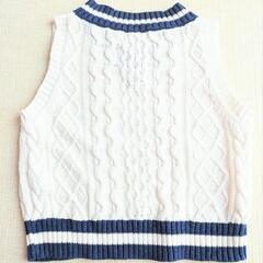GREEN LABEL RELAXING ケーブル編み　ベスト 95 子どもの画像