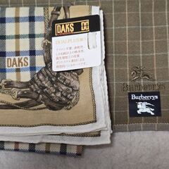 BURBERRY DAKS 紳士 大判ハンカチ バーバリー チェック エチケットの画像