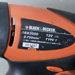 セール中につき、通常特価2,728円より半額の1,364円!　ブラックアンドデッカー コードレスドリルドライバー 12V SX3050 充電式 バッテリー欠品の画像