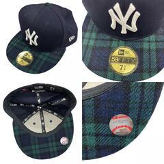 186001 現状品 NEW ERA ニューエラ キャップ 59FIFTY  ヤンキース　タータンチェック 2点まとめ売り [A1000027772880A]の画像