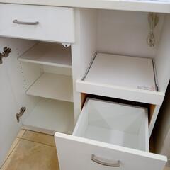 リユースのサカイ太田店★ジモティ割あり★  レンジ台 白 H82×D40×W80 クリーニング済み OJ10728の画像