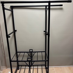 ロング丈も掛けられる折りたたみランドリーラック パタラン ミニ ブラックの画像