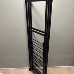 ロング丈も掛けられる折りたたみランドリーラック パタラン ミニ ブラックの画像