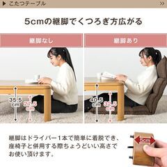 こたつセットと高さがあったローソファーセットの画像