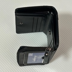 未使用　折り財布　三つ折り財布　黒　PUレザー　収納多い　メンズ　小銭入れ　お札の画像