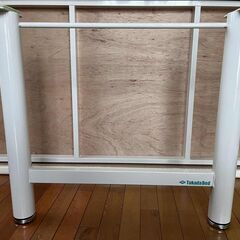 【美品・未使用同様】高田ベッド H型DX 無孔 幅70×長190×高65／クリーム色／角枕・工具付きの画像